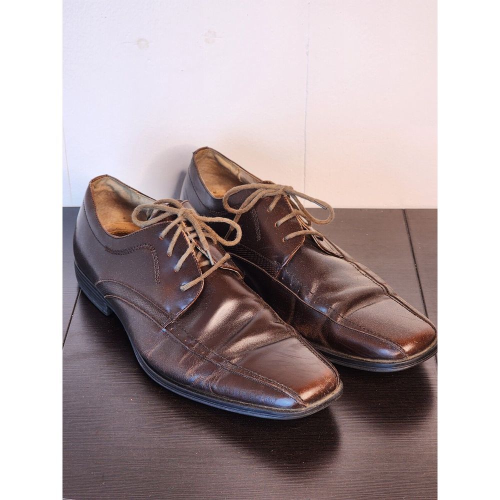 Stacy Adams Shoes Mens 9M Bicycle Square Toe Oxford 24734-201 Brown Leather